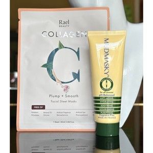 NEW MUDMASKY 2in1 Serum Infused Moisturizer & Rael Collagen Plumping Sheet Mask